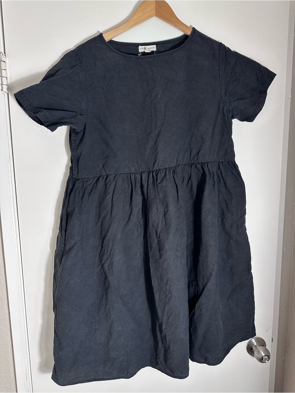 Tradlands Nico Black Midi oversized babydoll Dress